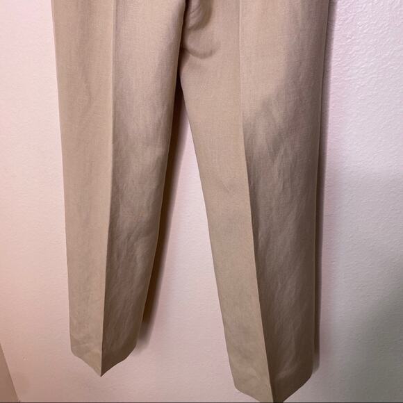 Linen Khaki Lined Dress Slacks Size 2 - Picture 10 of 13
